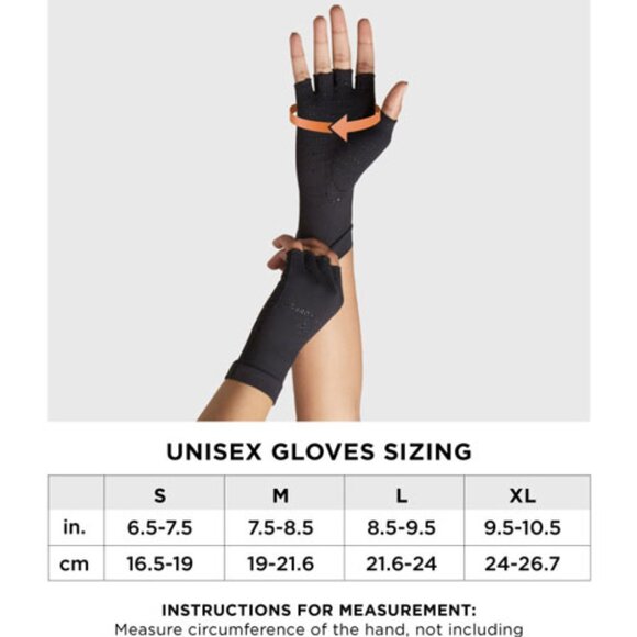 Tommie Copper One Pair of Full Finger Compression Gloves Gray  Men's Size M New - Picture 7 of 7